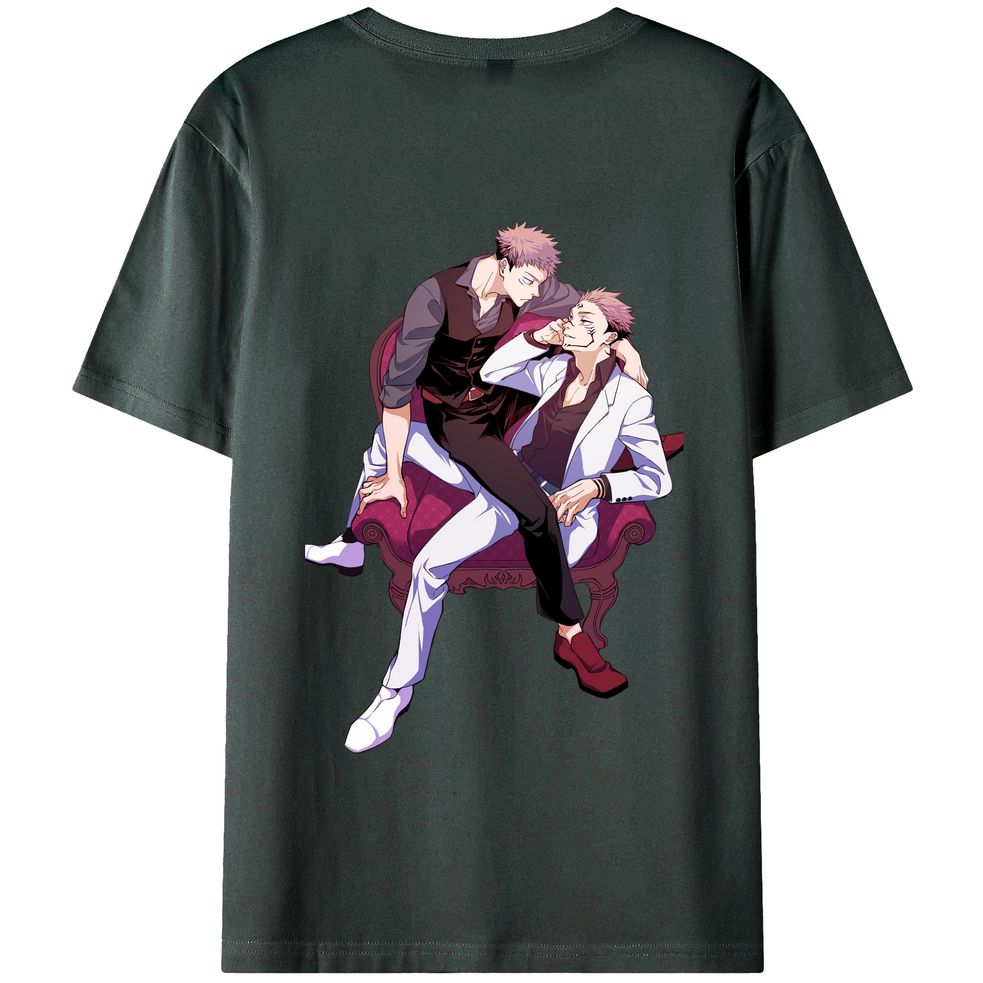 （画像用） 呪術廻戦 Jujutsu Kaisen 綿100％ メンズ半袖Tシャツ（バックプリント） 通気性